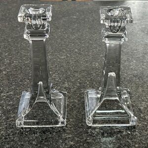 Crystal Clear Vintage Glass Candle Holders